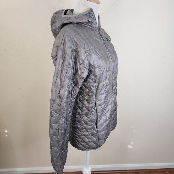 Patagonia Jacket Womens XS Gray Micro Puff Sweater Puffer Quilted Hoody 84040 - Picture 3 of 9